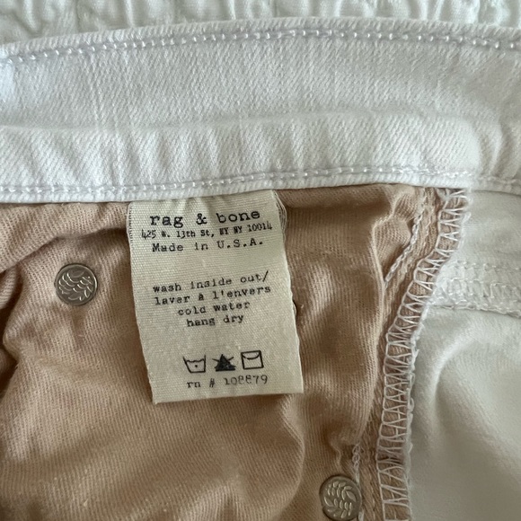 Rag & Bone Dash Slouchy Skinny Tattered White Jeans - Picture 11 of 14